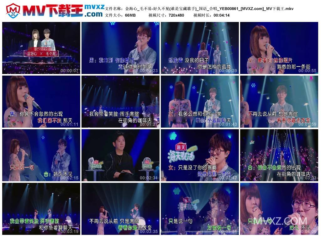 金海心_毛不易-好久不见(谁是宝藏歌手)_国语_合唱_YEB00861